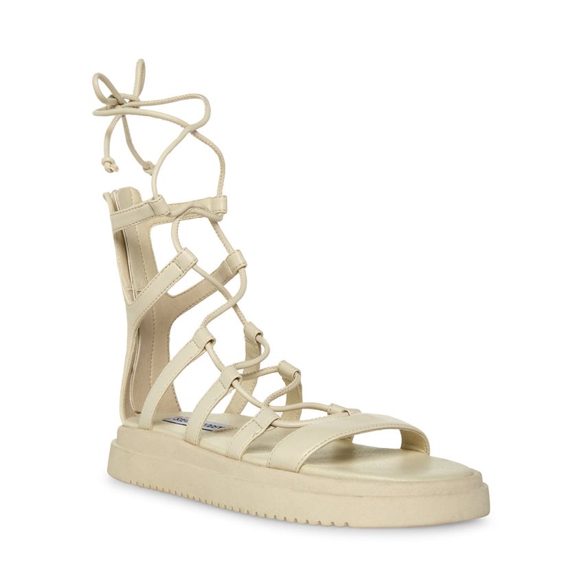 Beige Steve Madden Mel Women's Platform Sandals | PH 164516ZC